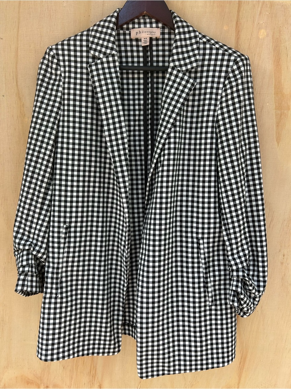Philosophy Black & White Gingham Tailored Blazer